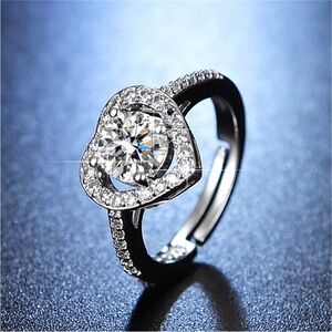 Moissanite Solitaire Engagement Weeding Ring Made With Adjustable